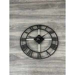 Howard Miller Lacy II 14” Wall Clock Quartz Wrought Iron Frame Vintage MCM